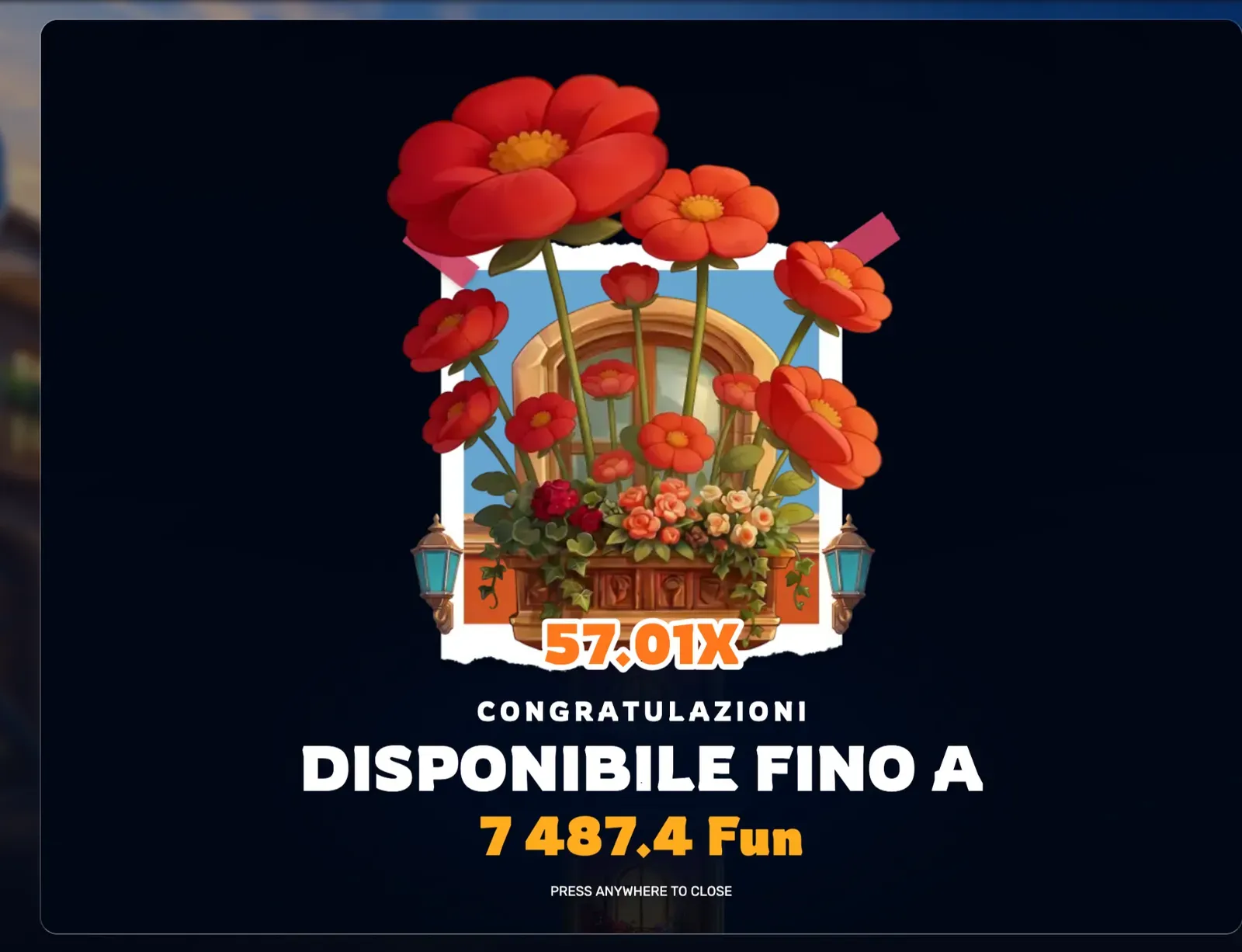 Fine del Bonus Round della Progress Bar nel nostro test: CONGRATULAZIONI e DISPONIBILE FINO A con la vincita