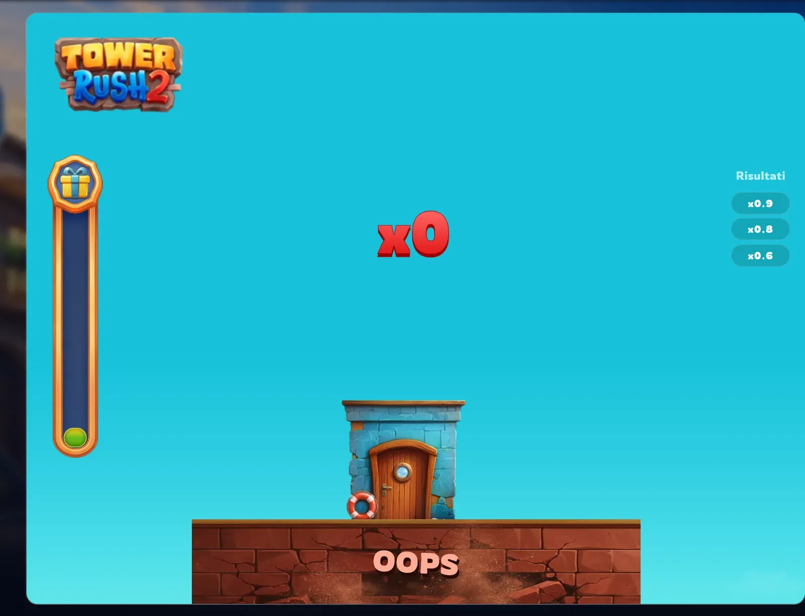 Crollo durante il nostro test su Tower Rush 2: x0 rosso e OOPS