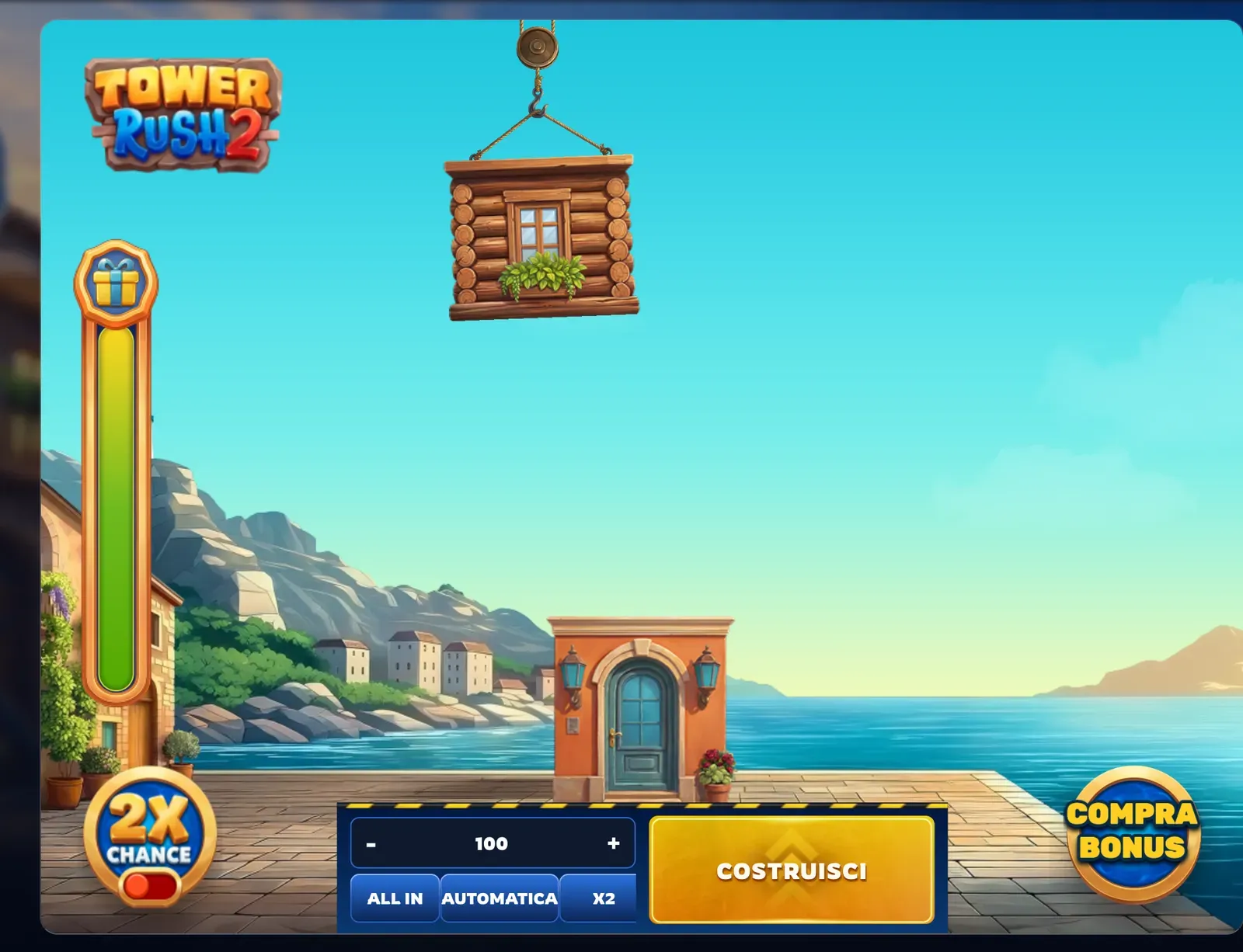 Tower Rush 2 al novantacinquesimo round del nostro test: la Progress Bar a sinistra quasi piena